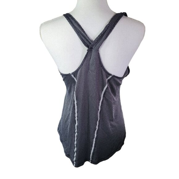 Athletic Racerback Tank Top Grey Textured Stitching Womens M Running Exercise - Picture 3 of 8